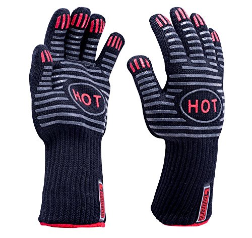 2er Set culinario Grillhandschuhe/Backhandschuhe, Profi Topflappen, bis 250 °C hitzebeständig, mit extra langem 11 cm Bund 2er Set culinario Grillhandschuhe/Backhandschuhe, Profi Topflappen, bis 250 °C hitzebeständig, mit extra langem 11 cm Bund von culinario