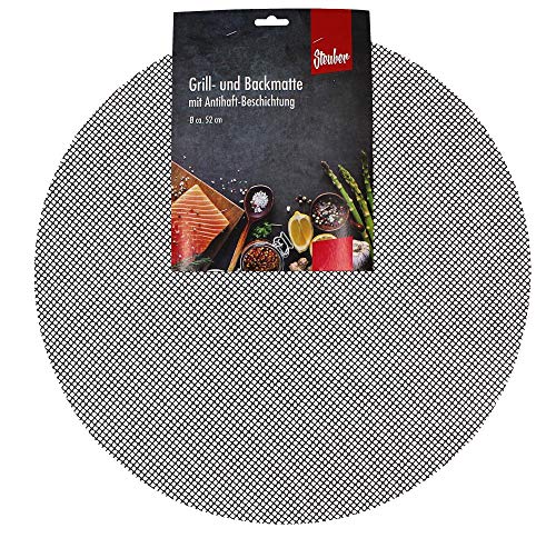 2 Stück culinario Grillmatte, antihaftbeschichtet, zuschneidbar, rund Ø 52 cm, als Backpapier Ersatz verwendbar von culinario