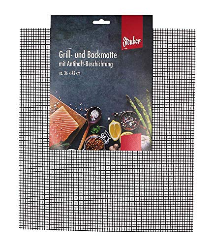 5 Stück culinario Grillmatte, antihaftbeschichtet, zuschneidbar, 42 x 36 cm, als Backpapier Ersatz verwendbar von culinario