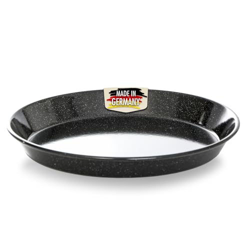 culinario Emaille Pizzablech/Zwiebelkuchenblech Ø 32cm, rund, antihaft, schwarz, Made in Germany von culinario