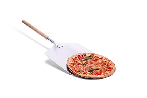 culinario Pizzaschaufel mit Holzgriff, Pizzaheber aus Aluminium, 35,5 x 30,5 cm, Stiellänge: 43 cm von culinario