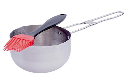 culinario BBQ Grillset Edelstahl-Marinadentopf Ø12 cm und Silikon Grillpinsel 21 cm von culinario