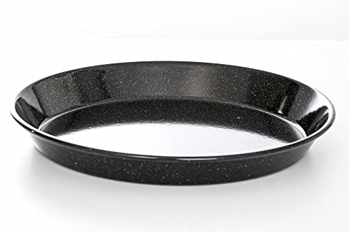 culinario Emaille Pizzablech/Zwiebelkuchenblech Ø 30cm, rund, antihaft, schwarz, Made in Germany von culinario