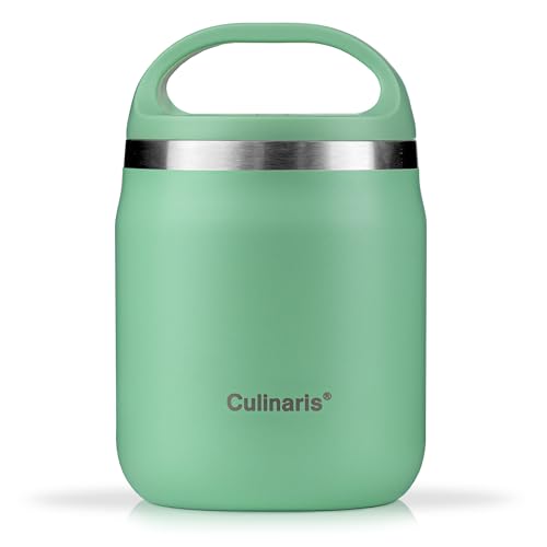 Culinaris | Lunchpot | 600 ml | Thermobehälter | Essensbehälter | Thermobecher | Glaseinsatz | Wärmebehälter (Mintgrün) von Culinaris
