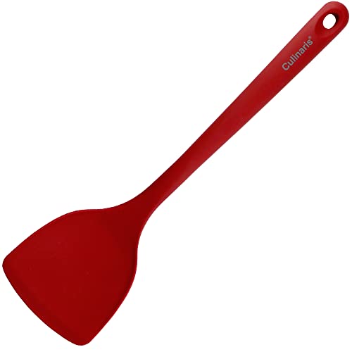 Culinaris Silikon Wokwender • Hitzebeständiger Wender zum Kochen BBQ Grillen Wok • BPA frei Lebensmittelqualität • Wender Spülmaschinengeeignet • Farbe Rot (L 33,5 cm x B 9 cm) von Culinaris