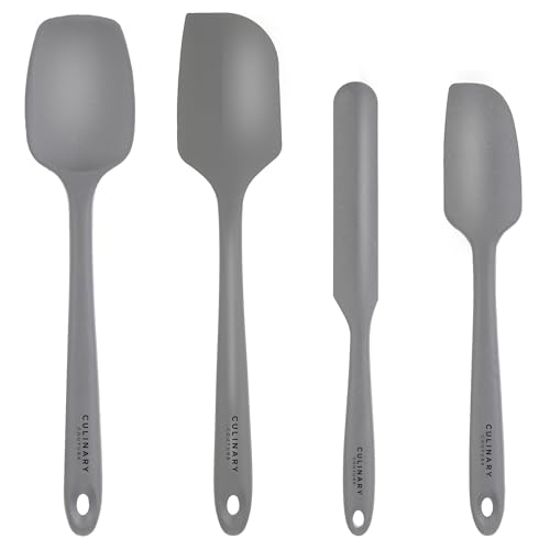 Grau Silikon Spachtel Set - Antihaft-Küchenutensilien mit hoher Hitzebeständigkeit - 320C - Stabiler Stahlkern - Spreizer, Schaber, Spoonula-Spatel - 4-teiliges Utensilien-Set - Geschenkbox Grau Silikon Spachtel Set - Antihaft-Küchenutensilien mit hoher Hitzebeständigkeit - 320C - Stabiler Stahlkern - Spreizer, Schaber, Spoonula-Spatel - 4-teiliges Utensilien-Set - Geschenkbox von Culinary Couture