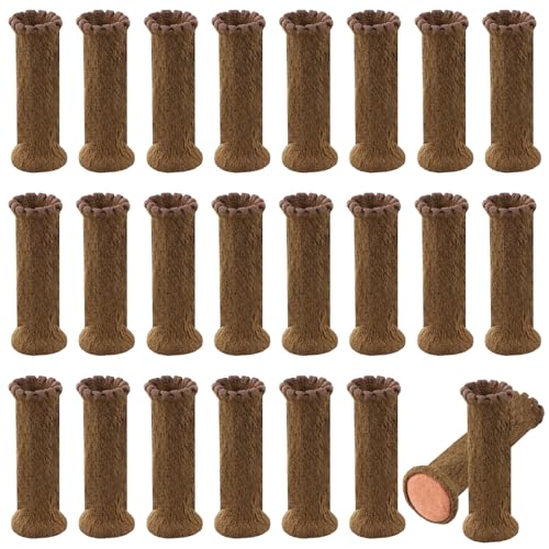 Culinavog 24 Stück Stuhlbeine Socken, rutschfeste & Elastische Möbelsocken, Stuhlbeinschoner Socken, Möbelbeinsocken Rutschfestem, Gestrickte Möbelfüße für Kratzschutz & Geräuschdämpfung (Braun) von Culinavog