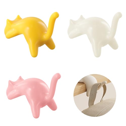 Culinavog 3 Stück Katze Hängetaschenhalter für den Schreibtisch, tragbare Antirutsch Taschenhaken Halterung, Handtasche Tasche Aufhänger für Handtaschen In Der Schreibtisch Restaurant Bar von Culinavog