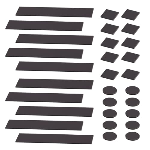 Culinavog 30pcs Magnetstreifen Selbstklebend Stark, Flexible Magnetbänder mit Kleberückseite, Selbstklebende Magnete für Kühlschrank, Whiteboard, Werkstatt oder Basteln (Kreis, Quadrat und Rechteck) von Culinavog
