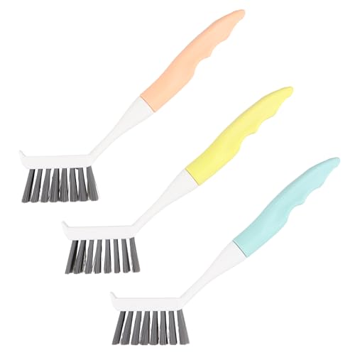 Culinavog Spülbürste Set, 3 Stück Kunststoff Küchenbürste mit Griff, Reinigungsbürste mit Langem Griff für Pfannen, Biegbare Hand Schrubbbürste für Pfannen, Töpfe, Küchenspülbecken (Mehrfarbig) von Culinavog