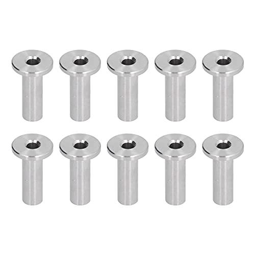 Cable Railing Protector Sleeves, 10Pcs Protector Sleeves Straight Post Protectors T316 Stainless Steel Cable Railing Hardware Kit for Wood Posts Decorative Applications (3/16) von Culnflun