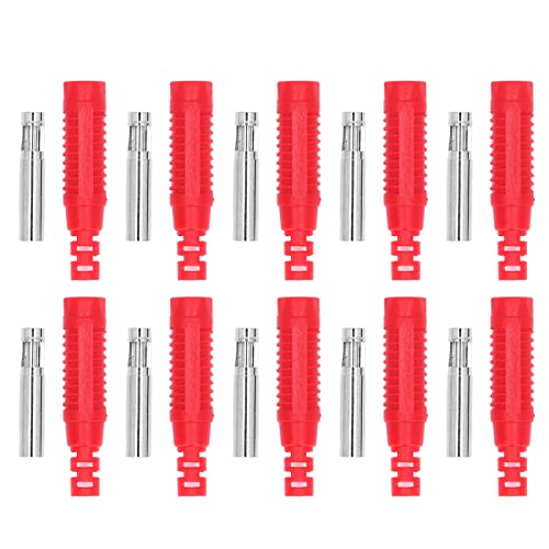 Culnflun 10 Set Banane Female Socket Messing PA Jack Connector Isolation Tube Press Fit Adapter J.10031 (Red) von Culnflun