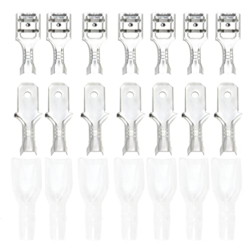 Culnflun 100pcs Quick Splice männliche und weibliche Drahtspatenverbinder männliche und weibliche Spatenkonnektoren Kit mit Isolierhülsen für elektrische Kabelautos Audio von Culnflun