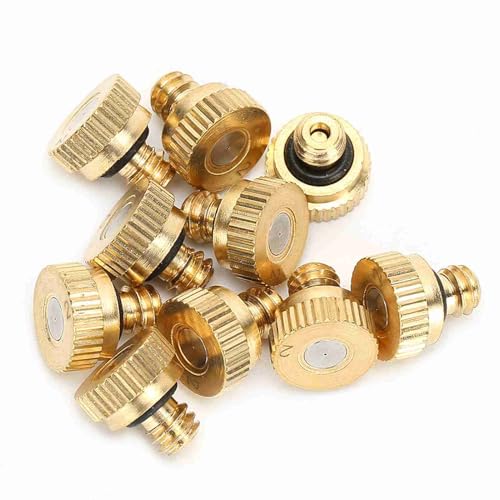 Culnflun 10PCS Brass Misting Nozzle, 0.01in Orifice (0.2 Mm) 10/24 UNC Low Pressure Atomizing Sprayer Nozzle for Outdoor Cooling System von Culnflun