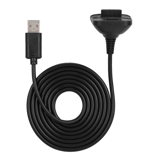 Culnflun 2 in 1 1,5 m Controller Ladekabel, drahtlose schlanke drahtlose Spielcontroller, 1 Pack schwarz für 360 -Controller -Ladekabel von Culnflun