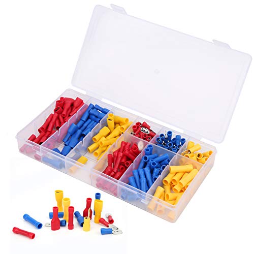Culnflun 222pcs Elektrische Drahtanschlüsse Isolierte Draht -Crimp -Klemmen Isolierte Drahtanschlüsse Sortiertes Crimpanal -Kit für schnelle elektrische Reparaturen von Lötflächen von Culnflun