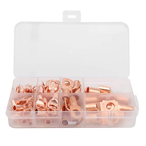 Culnflun 60Pcs Copper Ring Lug Terminals Electrical Wire Cable Crimp Connector SC6-SC25 Set von Culnflun