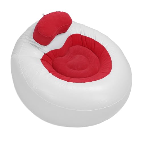 Culnflun Aufblasbarer Lounge, Luftsessel 110x110x70cm, Aufblasbares Sofa, zusammenklappbar Liebesform Aufblasbare Beflockung Faules Sofa, Bettsofa Geeignet für Wohnzimmerdekorationen (Rot) von Culnflun