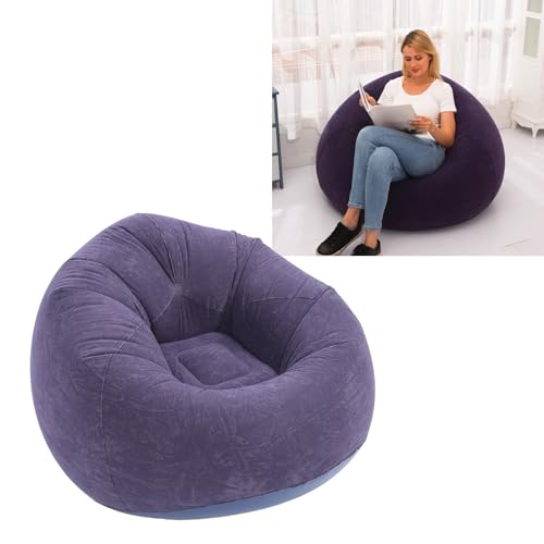 Culnflun Aufblasbares Stuhl-Sofa, Tragbares Droplet-Lounge Tropfenform Sitzsack Aufblasbare Sitz-Gaming-Liege, zusammenklappbares aufblasbares Sofa beflocktem PVC für Indoor Outdoor Camping(Ball Blue) von Culnflun
