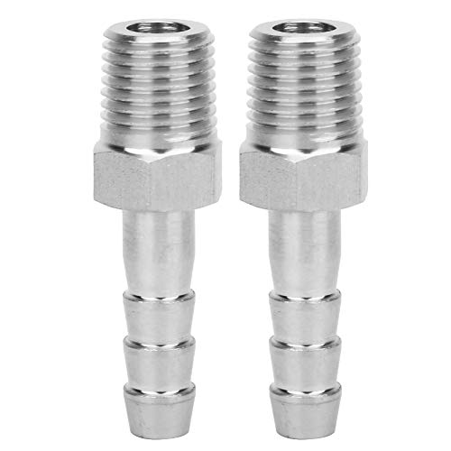 Culnflun BSPT Männlicher Gewindeanschluss Barb -Gelenk, 2pcs 1/4in Edelstahl Schnellkupplungsstecker -Rohr -Anpassung Hochtemperatur für pneumatische Geräteluftrohranschluss (BSPT1/4-6 mm) von Culnflun