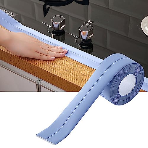 Culnflun Caulk Tape, ing selbstklebende Kesselstreifen PVC Dichtungsstreifen dekorativ für Küchenarbeitsplatte Waschbecken Duschbadewaschbeschwere, Toilettenkantenschutz weiß (Blue) von Culnflun