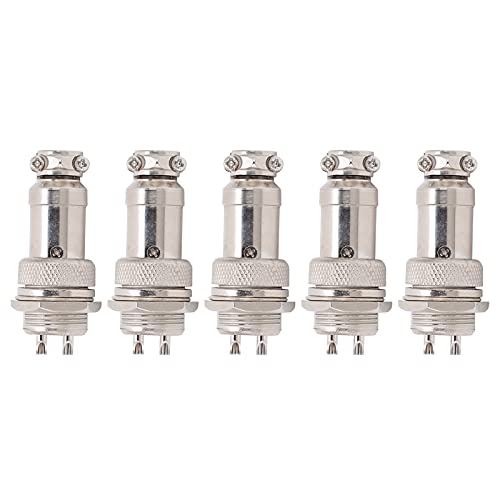 Culnflun GX16 Aviation Plug Connector 5pcs männliche weibliche Panel -Power -Chassis -Metallanschläge Zinkplattierte Messingmutter 450V 5a für Datenerfassungssysteme Neigungsmittel (2PIN) von Culnflun