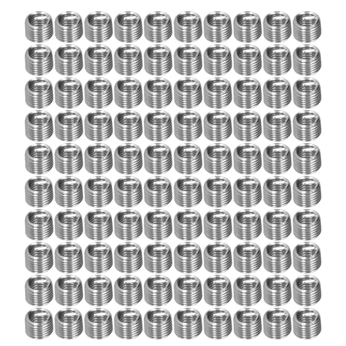Culnflun Gewindeeinsätze Edelstahl Hochfestigkeit Resistent Fadenreduzierende Nussreparaturwerkzeug für Aluminiumlegierung Zinklegungskupfer Kunststoff M6x1 100pcs (1.5D) von Culnflun