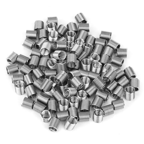 Culnflun Kabelgewindeeinsätze, M5 Edelstahl 304 Spuked Draht Helical Schraubengewinde Einsätze 100pcs -Reparatureinsätze für Aluminium -Magnesiumteile Verschleiß Widerstand (M5*0,8 * 2d) von Culnflun