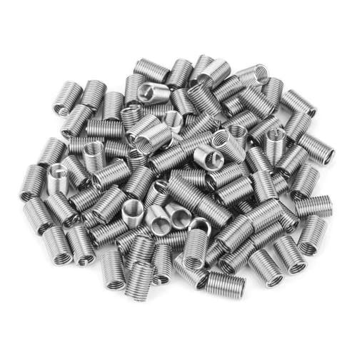 Culnflun Kabelgewindeeinsätze, M5 Edelstahl 304 Spuked Draht Helical Schraubengewinde Einsätze 100pcs -Reparatureinsätze für Aluminium -Magnesiumteile Verschleiß Widerstand (M5*0,8 * 3d) von Culnflun