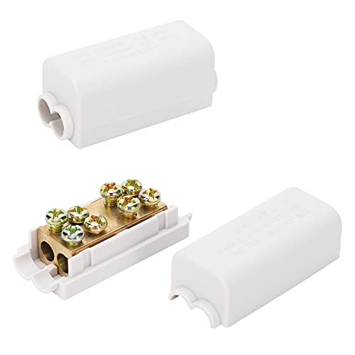 Culnflun Kabelverbinder, 2-Teilige Drahtverbinder Hauptteiler, T-Form 1-In-2-Out-Verkabelung Kabelverbindung, Schnellspleiß-Klemmenblöcke, Klemmenblock Zk-1310 1000V 80A Mit Isolierschale von Culnflun