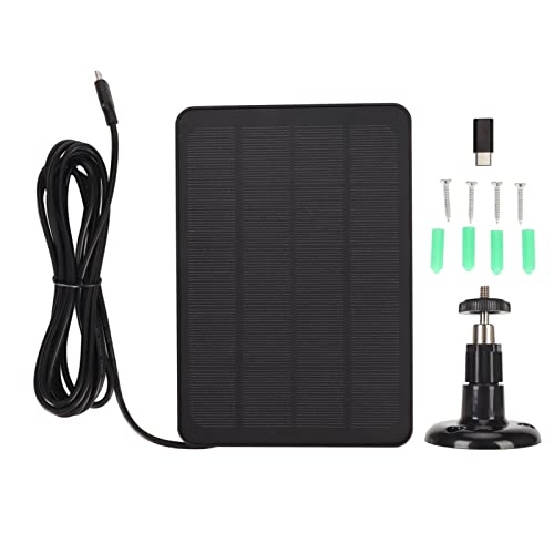 Culnflun Kamera Solarpanel, IP65 Hocheffizienz 5V 4W monokristallines Silizium -Solarladegerät für Überwachungskameras Micro USB C USB C -Adapter im Freien (Schwarz) von Culnflun