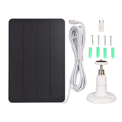 Culnflun Kamera Solarpanel, IP65 Hocheffizienz 5V 4W monokristallines Silizium -Solarladegerät für Überwachungskameras Micro USB C USB C -Adapter im Freien (Weiß) von Culnflun