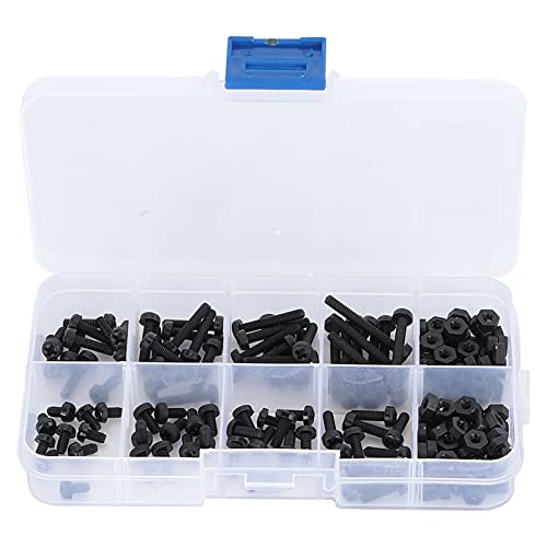 Culnflun -Kunststoff -Schraubenmutter -Set, schwarzer Nylon -Kreuzschrauben -Sechs -Sechskantmutter 160pcs Befestigungsmittel Hardware -Werkzeug Kunststoffschrauben und Muttern M3 von Culnflun