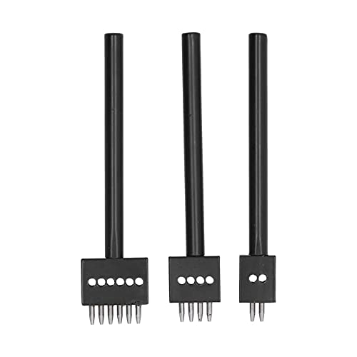 Culnflun Leder perforiertes Werkzeug Schwarzer Zahnliebhaber schnell einfach DIY Lederhandwerkswerkzeug Kits Kohlenstoffstahl 3pcs Set für Leder -Handwerksprojekte (Tooth pitch 5mm) von Culnflun
