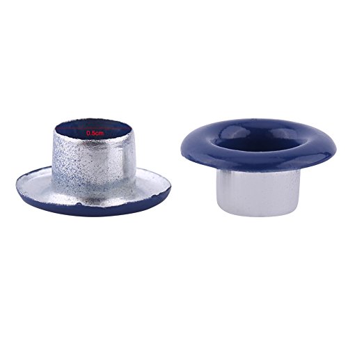 Culnflun Metallic Scrapbooking Eyeletts Schnalle 5 Farben 100 Sets 5 mm runde Metall -Ösen und Unterlegscheiben für Lederhandwerksbekleidung Accessoire DIY -Projekte Dunkelblau gel (Dunkelblau) von Culnflun