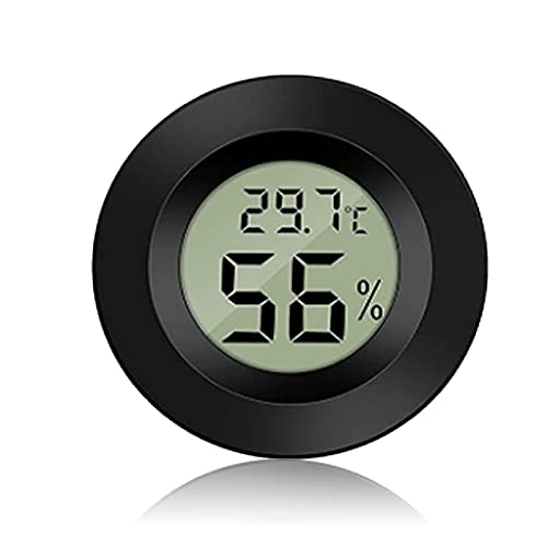 Culnflun Mini digitales Thermometer Hygrometer, Feuchtigkeitsmonitor im Innen- und Außenbereich Reptilienmesser für Gewächshausgarten (Schwarz) von Culnflun