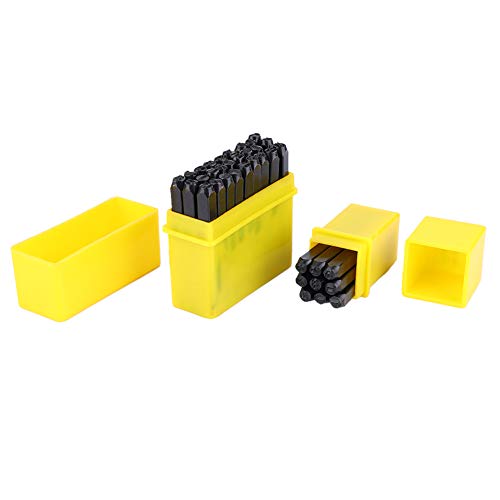 Culnflun Nummer und Buchstabe Punch Set, 36 pcs Metall Stempelwerkzeugkit gehärtetes Nummernbuchstaben Alphabet Stempelstempel mit Hülle zum Stempeln von Metall Holz Plastik Leder von Culnflun
