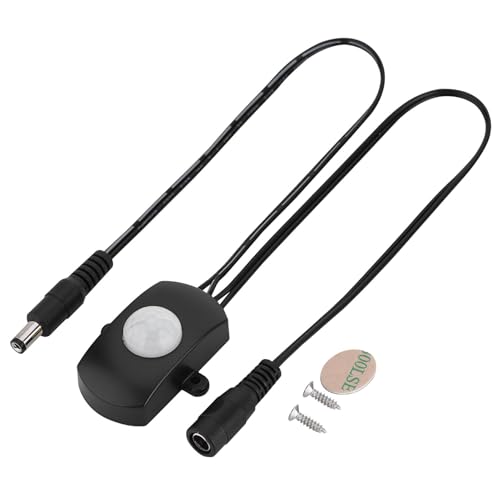 Culnflun PIR Infrarotbewegungssensor, einstellbare Verzögerung 5A DC 6 24V -Bewegungsdetektor für LED -Streifenbeleuchtung Automatische Steuerung Korridor Bad (Schwarz) von Culnflun