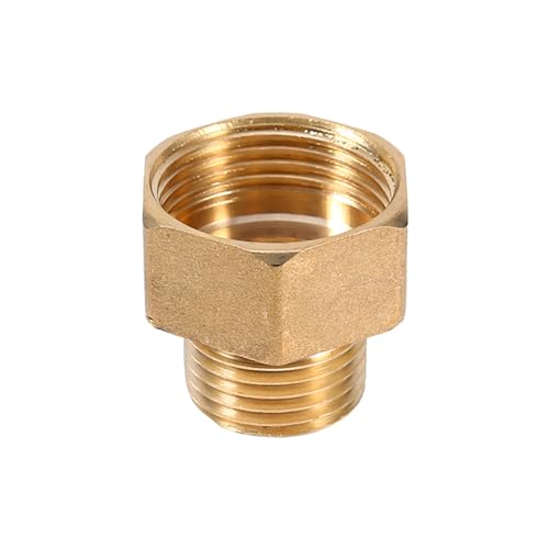 Culnflun Reduzierbusse -Anpassungsadapter, 1/2bSPT Männlich 3/4bSPT weibliche Gewinde Messing Wasserpfeife Hex -Buchsen -Reduzieradapter 20mm OD 24,5mm ID ID von Culnflun