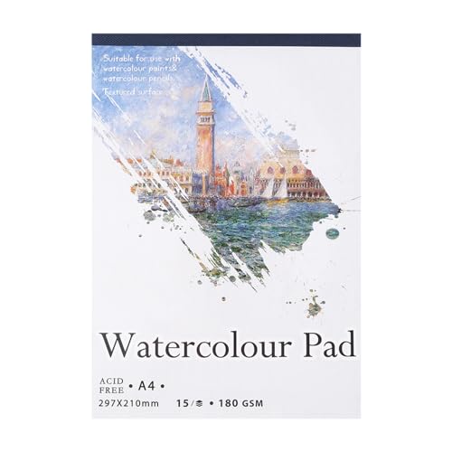 Culnflun Sketch Book, A4 A5 Künstler Aquarell Papier Notepad Malerei Tagebuch kreatives Notizbuch Zeichnung Buch für Kunstdesign Studenten Weiß 15 Blätter 30 Seiten (A4) von Culnflun