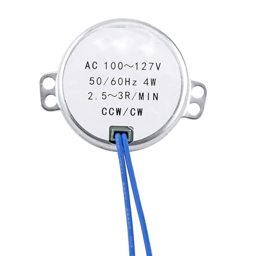 Culnflun Synchronmotor, Drehtriebsmotor Elektrisch AC 100-127V 4W 50/60 Hz CCW CW Getriebemotor für elektrische Lüfterheizungen Klimaanlage (2.5-3RPM) von Culnflun