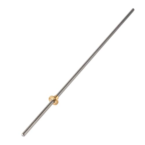 Culnflun T8 8mm Trapezoidal Edelstahl -Gewindestangenstabschraube Messingmutter für 3D -Drucker (400mm) von Culnflun
