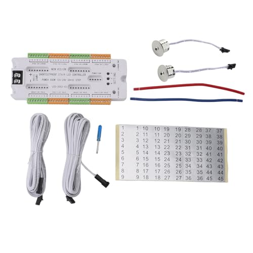 Culnflun LED-Treppenstufenbeleuchtung, LED Strip Bewegungsmelder,Treppenlicht-Controller-Kit, 5 Modi 32 Stufen Treppenlichtsteuerung, DC 12V 24V Flexibler Treppenlichtstreifen, LEDs-Bewegungssensor Culnflun LED-Treppenstufenbeleuchtung, LED Strip Bewegungsmelder,Treppenlicht-Controller-Kit, 5 Modi 32 Stufen Treppenlichtsteuerung, DC 12V 24V Flexibler Treppenlichtstreifen, LEDs-Bewegungssensor von Culnflun
