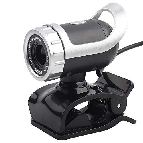 Culnflun Webcam mit integriertem Mikrofon, HD 360 Grad rotierende Clipon Webkamera Pixel für PC Laptop Desktop Video Aufrufen von Silber und Red USB 2.0 (Silber) von Culnflun
