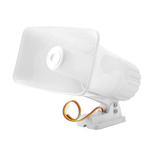 Culnflun Wired Alarm Siren Horn, 150 dB DC 12V Dual -Ton -Kabel -Horn -Sirene 7.9x4.9x9.1in Einbrecher Alarmlautsprecher mit Klammer für Sicherheit Gasleckage für Heimverkehr von Culnflun