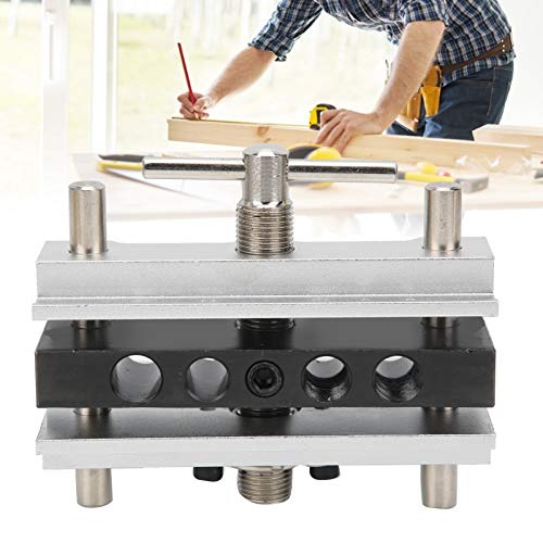Culnflun Woodworking Doweling Jig -Kit, Alloy -Stahlbohranleitung für präzise Dübel- und Gehrungsfugen, einstellbares Klemmsystem mit anodiertem Finish für DIY -Möbelherstellung von Culnflun
