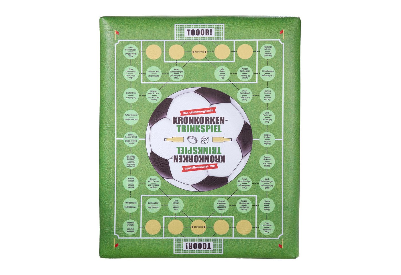 Cult at Home Hocker KRONKORKENSPIEL - Bierkasten Aufsatz - Fußball - Sitzauflage (1xSitzauflage für Bierkiste, Bierkastenauflage - Hocker), Bierkiste Bierkasten Sitzkissen Kissen mit Bier Männergeschenk von Cult at Home