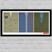 Jaws - Hooper Brody Quint Kostüm Inspirierter Kunstdruck Wanddekoration Amity Island Spielberg von CultPopDesigns