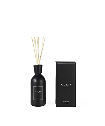 Culti Diffusor-Stäbchen Schwarz Label 500 ml Milano | Duft Aramara, Orange Amara und Bergamotte - Brenndauer 3 Monate - Meterware von 10 bis 20 m² von Culti