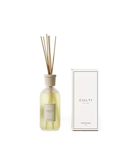 Culti Diffusor Stäbchen Stil 500 ml Milano | Duft Mountain Zedernholz und Vetiver – Haltbarkeit 3 Monate – Meterware von 10 bis 20 qm von Culti